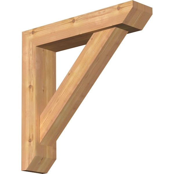 Ekena Millwork Traditional Slat Smooth Bracket w/ Offset Brace, Western Red Cedar, 5 1/2"W x 26"D x 26"H BKT0604X26X26TRA06SWR - main